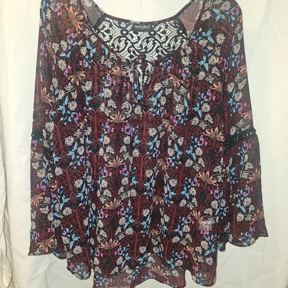 Tempted Women's Floral Boho Top - Multicolor